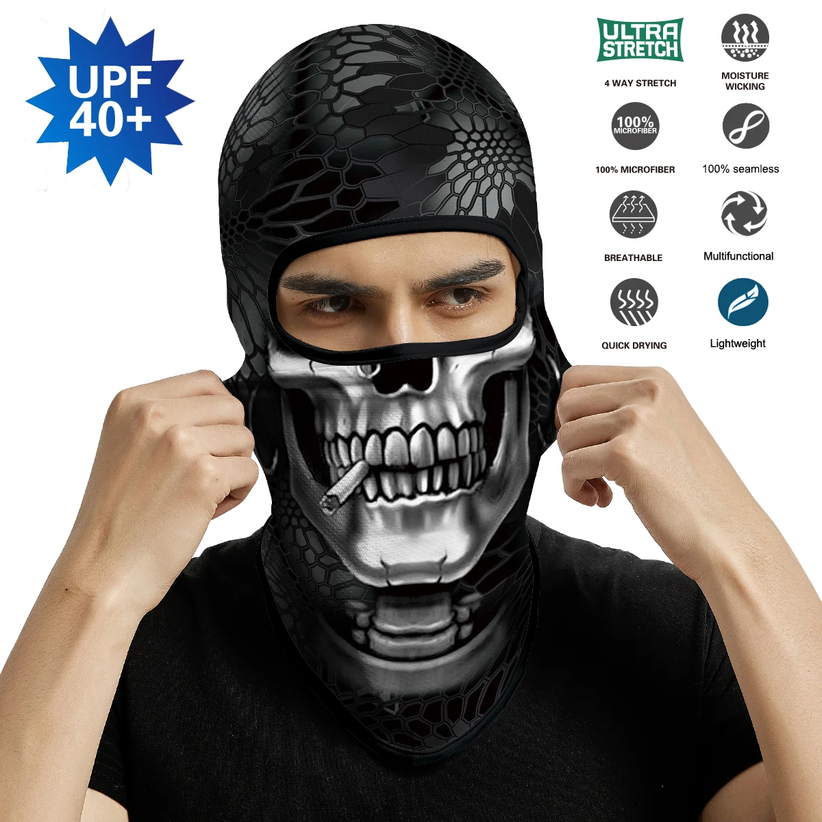 

Skull Balaclava Breathable Typhon Cycling Face Mask Halloween Seamless Bandana Neck Buff Sport Headscarf Paisley Skull Headgear