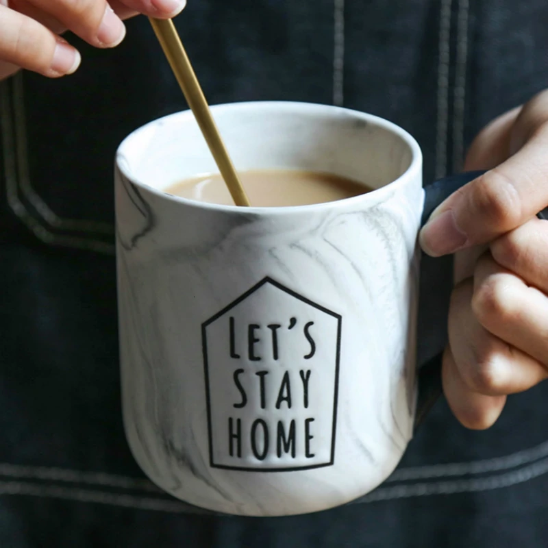 Ceramic Coffee Cup Originality Expression Pattern Milk Mug Restaurant Cappuccino Latte Art Caneca Office Black Tea Teacup | Дом и сад