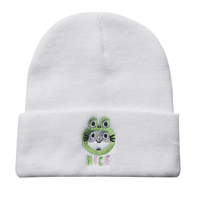 Шапочки с мультяшным котом Милая зимняя шапка для женщин и мужчин женская теплая