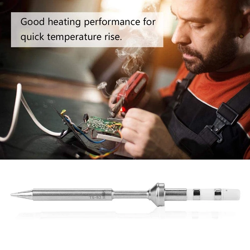 

7 Pcs Soldering Tips Mini Stainless Steel Soldering Iron Tip Replacement for TS100 Portable Outdoor Soldering Iron Kit