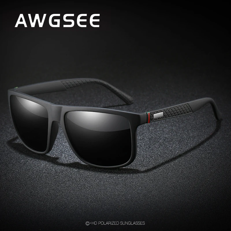 

AWGSEE Vintage Men Classics Polarized Sunglasses Mirror Driving Male Square Shades Travel Fishing Goggles Sports Sunglasses