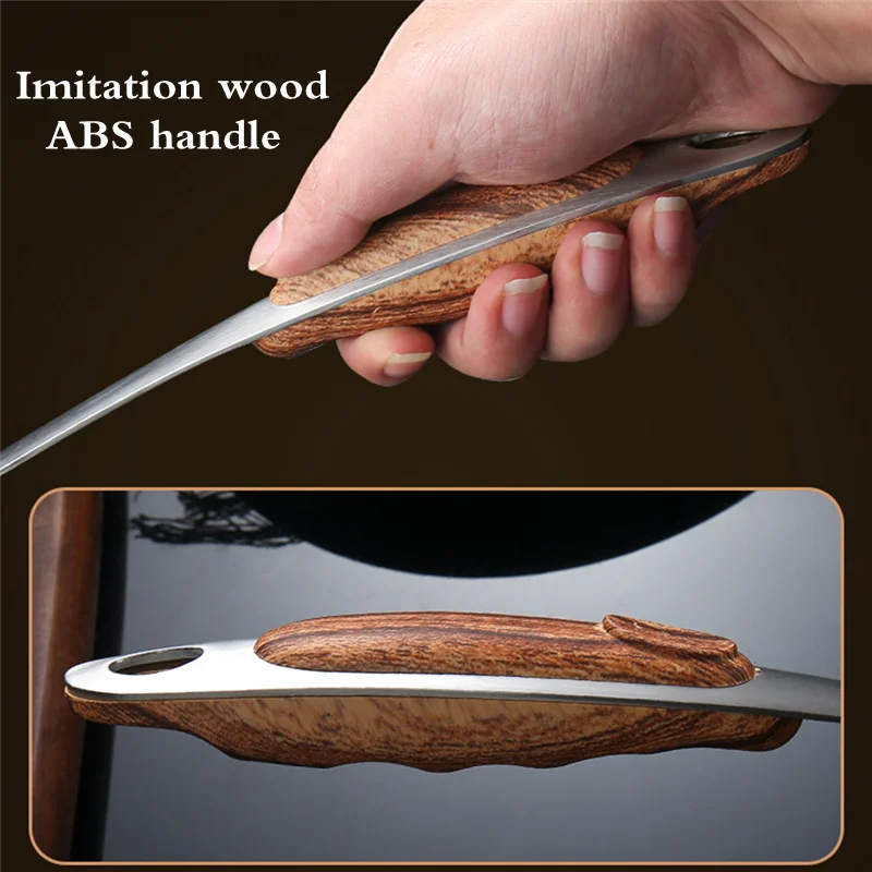 

Stainless Steel Frying Spatula Soup Rice Spoon Colander Cooking Utensils Imitation Wooden Handle Household Kitchen Supplies