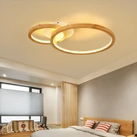 nordic wooden led ceiling light modern living room bedroom lamp creative personality round led ceiling lamp