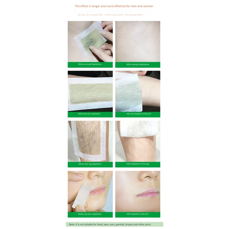40 шт./лот безболезненное удаление волос Депиляционная восковая полоса бумага для