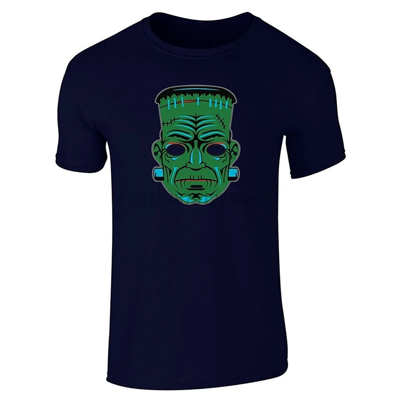 

T Shirt Casual For Clothing Summer O-Neck Short Frankenstein Retro Mask Design Mens T Shirts