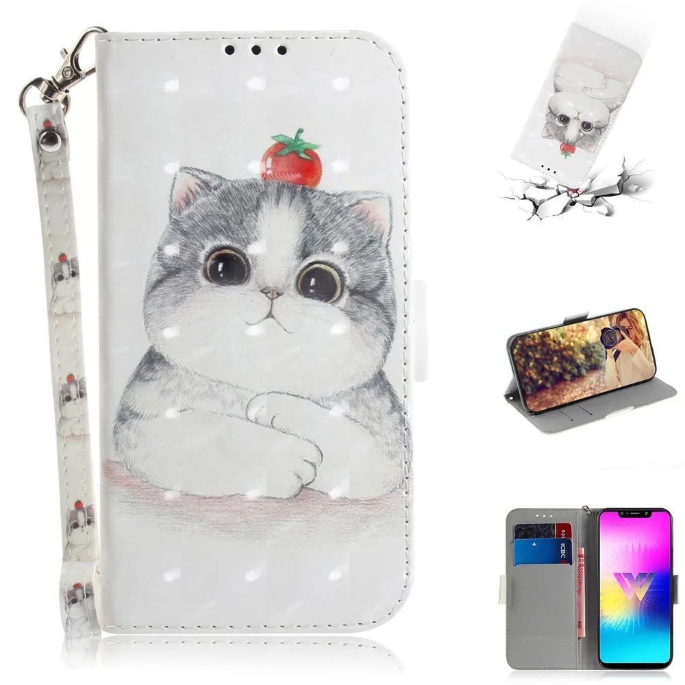Стильный кожаный чехол-книжка с 3D рисунком для Xiaomi mi A3 9T CC9 CC9e Red mi 7 7A Note 7 K20 чехол с ремешком