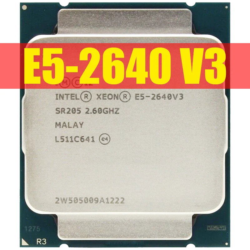 Intel Ксеон E5 2640 V3 процессор SR205 2,6 ГГц 8 ядро 90 Вт Разъем LGA 2011-3 Процессор E5 2640V3 Процессор