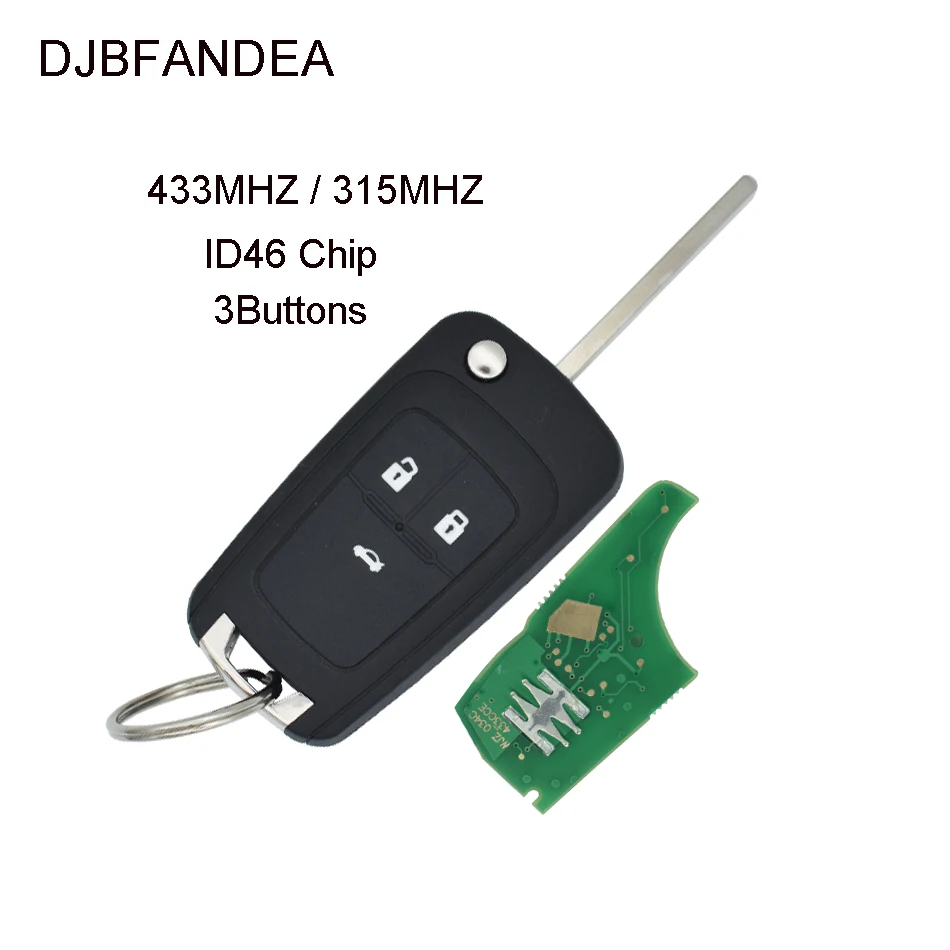DJBFANDEA 3 кнопки 315/433 МГц ID46 чип дистанционного ключа автомобиля для Chevrolet Onix New Prisma
