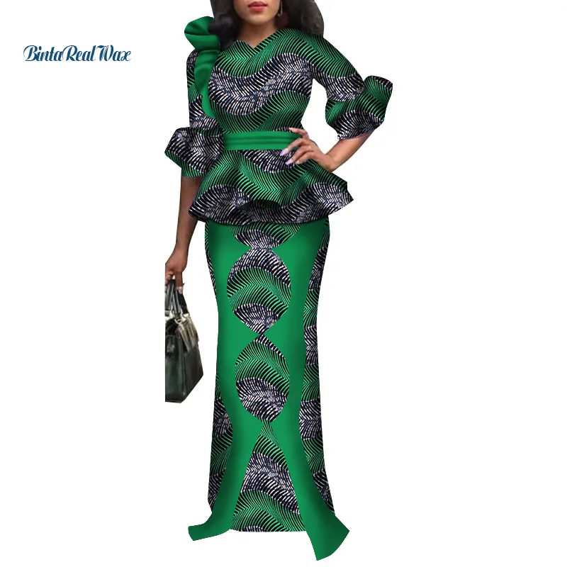 Традиционная африканская женская одежда 2 шт. Юбки наборы Африканский