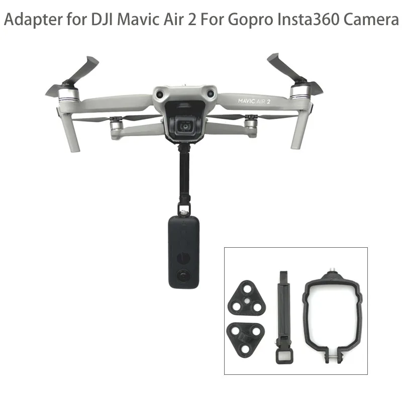 Suporte de Câmera de Ação Fixo para Suspensão Adaptador com Braçadeira Fixa para Drone Graus Suporte Mavic Air 2 Insta360 360 Dji