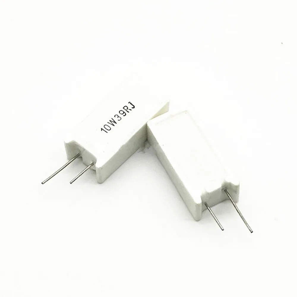 10Pcs SQM RX27 Vertical Cement Resistance Resistors 10W 0.1/0.5/1/1.5/2/3.3/4.7/5.1/5.6/6.8/7.5/8.2R 10 20 30 50 100 Ohm Ceramic |