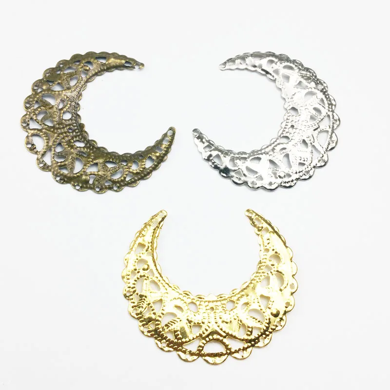 

Подвеска в форме полумесяца, с филигранным покрытием, винтажная, 42 мм, 20 шт.