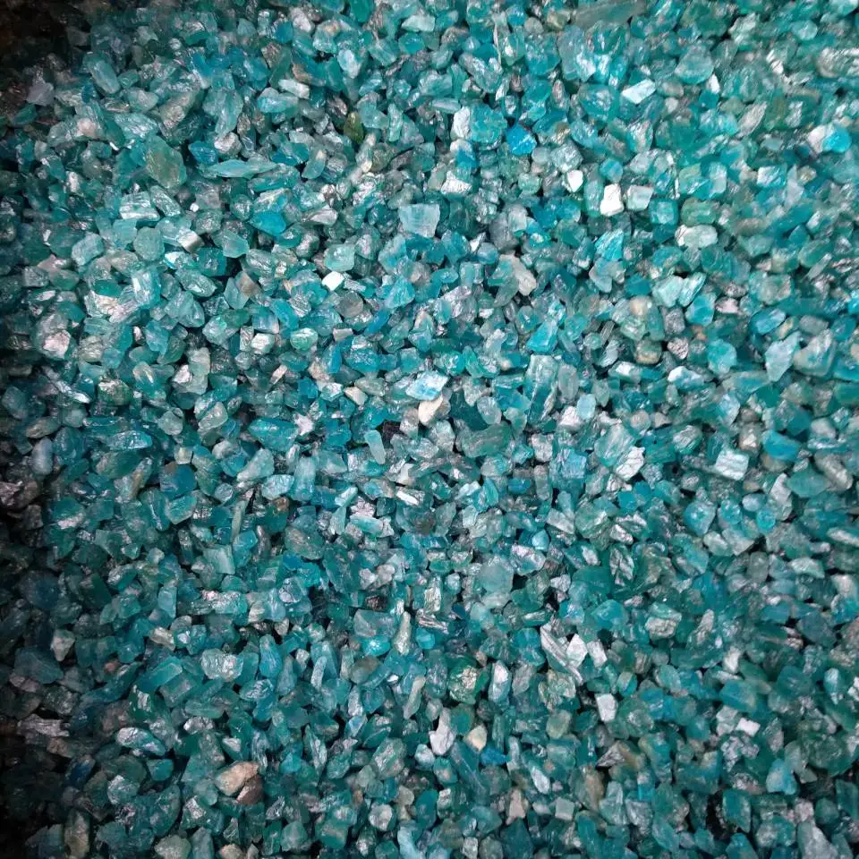 

100g APATITE BLUE mini chips tumbled bulk stones Peacock