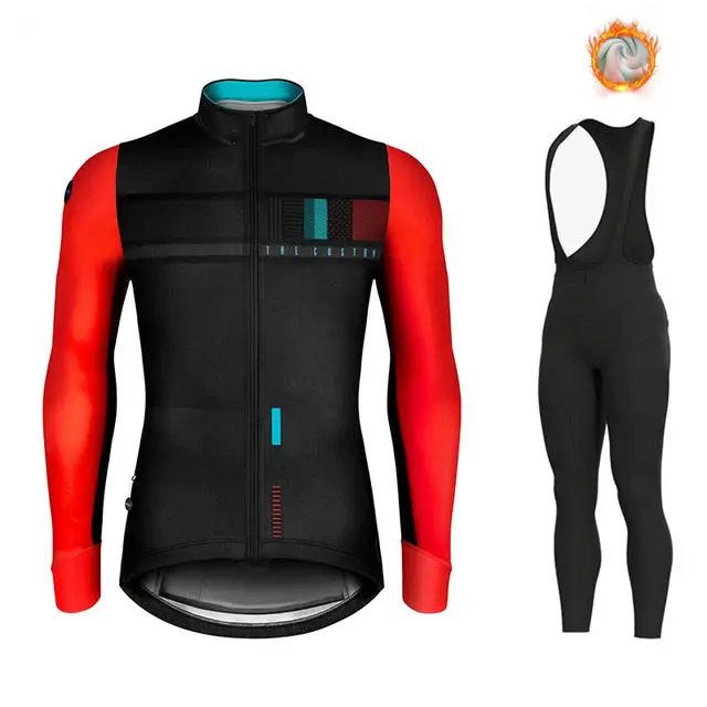 cycling jersey set 3 Зимний шерстяной костюм для велоспорта, мужской костюм для велоспорта, уличная спортивная одежда, форма для горного велосипеда, комплект для триатлона, гобайка - Цвет: cycling jersey set 3