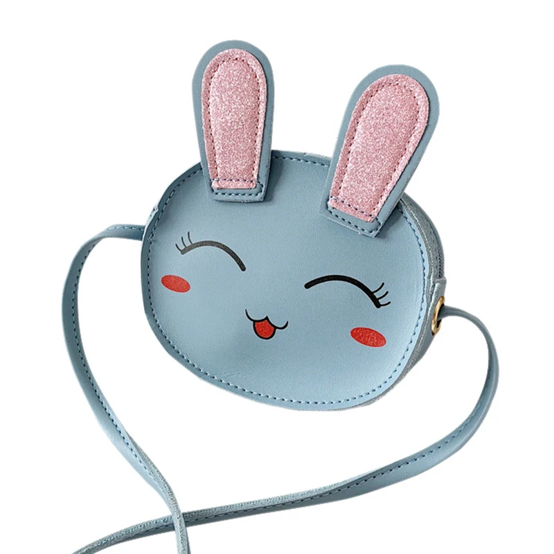 Blue Модная декоративная сумка для девочек милый кролик из мультфильма дизайн милая сумка через плечо переносная дорожная Детская сумка через плечо - Цвет: Blue