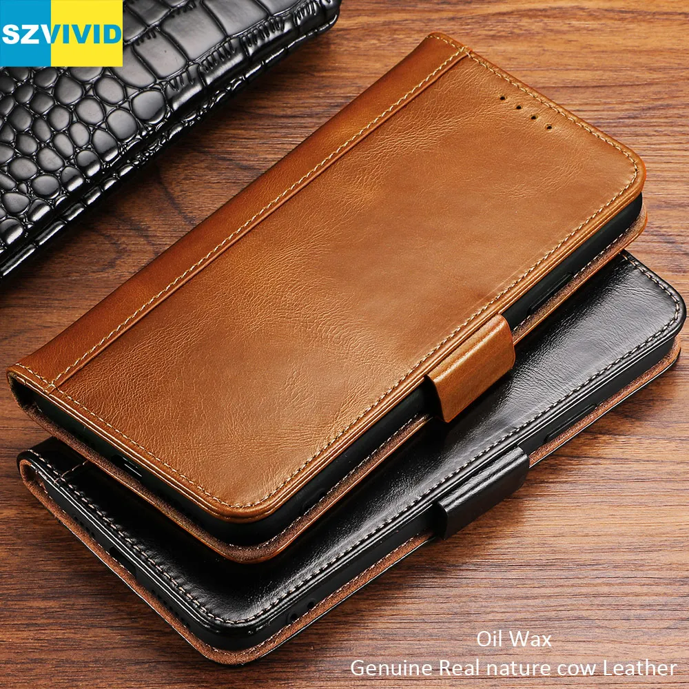 Чехол из натуральной коровьей кожи с масляным воском для iPhone 11 Pro Max книжный