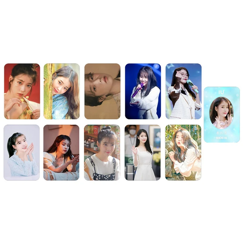 

10Pcs/Set New Arrival Kpop Cards IU Photo Card Lee Ji Eun Postcard LOMO Card for Fans Gift