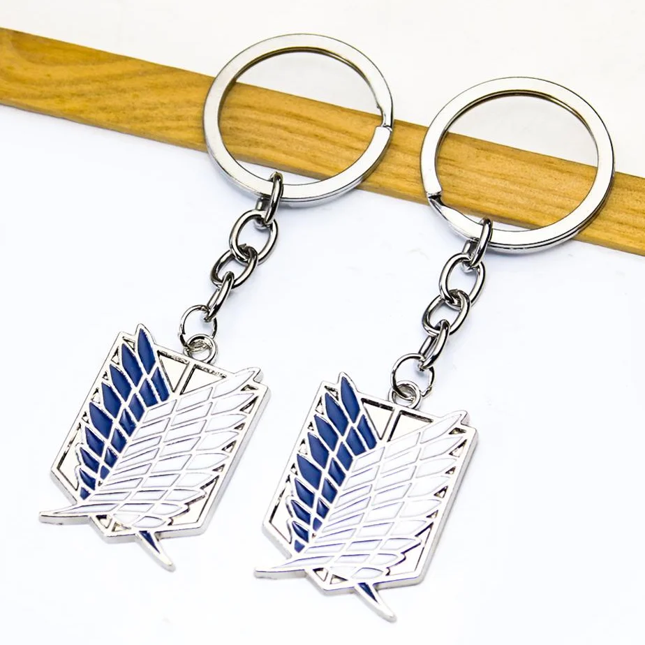 

Anime Attack on Titan Corps Keyring Pendant Freedom Wings of Liberty Giant Legion Flag Badge Necklace Keychain Cosplay Jewelry