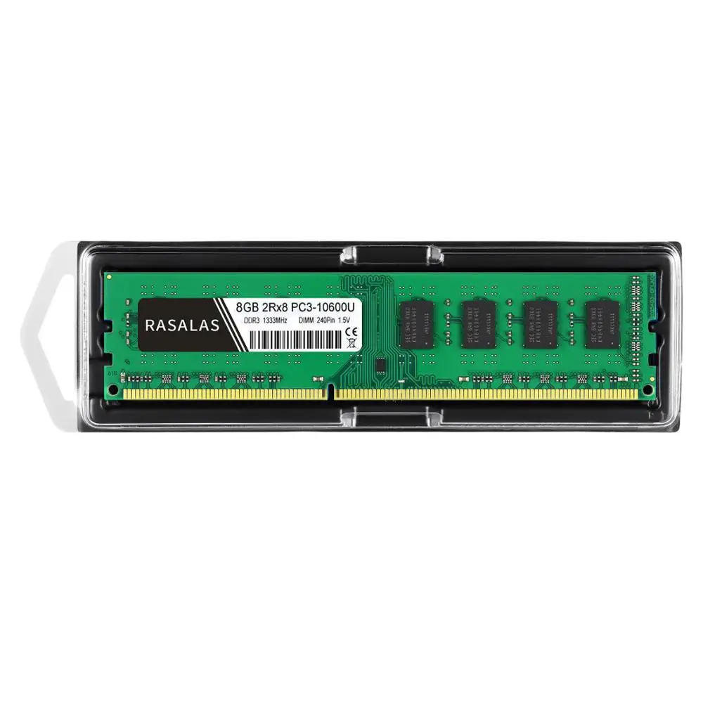 Оперативная память для настольного ПК Rasalas 8 ГБ 2Rx8 PC3-10600U DDR3 1333 МГц 1 5 В 240Pin без Ecc DIMM