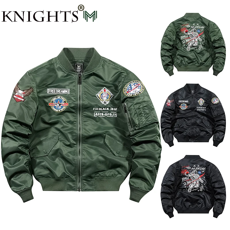 

2021 Autumn and Winter New Bomber Jacket Men's Air Force Embroidery Baseball Uniform Loose Thick Trendy Bomber Jacket Men