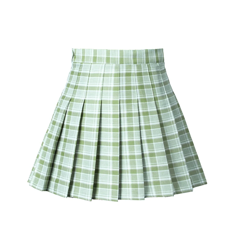 

Kawaii Summer Casual Ladies Plaid Pleated Skirt Sweet Women Pleated Skirt Fashion Plaid A-Line Mini High Waist Chic Skirt