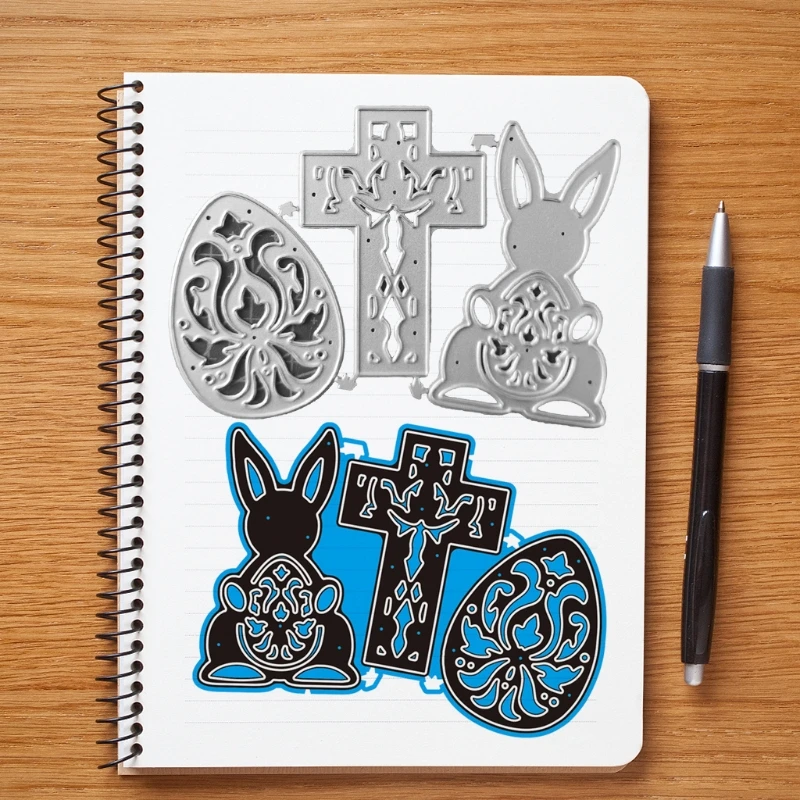 

Easter Bunny Eggs Cross Metal Cutting Dies Stencil Scrapbooking DIY Album Stamp 95AA