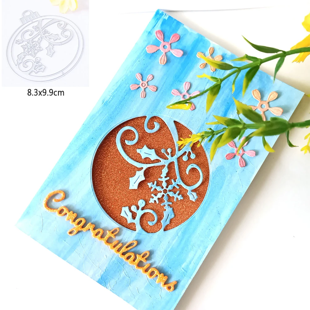 

Christmas Round Lantern Snowflak 2021 New Metal Cutting Mold Stamp Scrapbook Template DIY Paper Photo Album Card Decoration