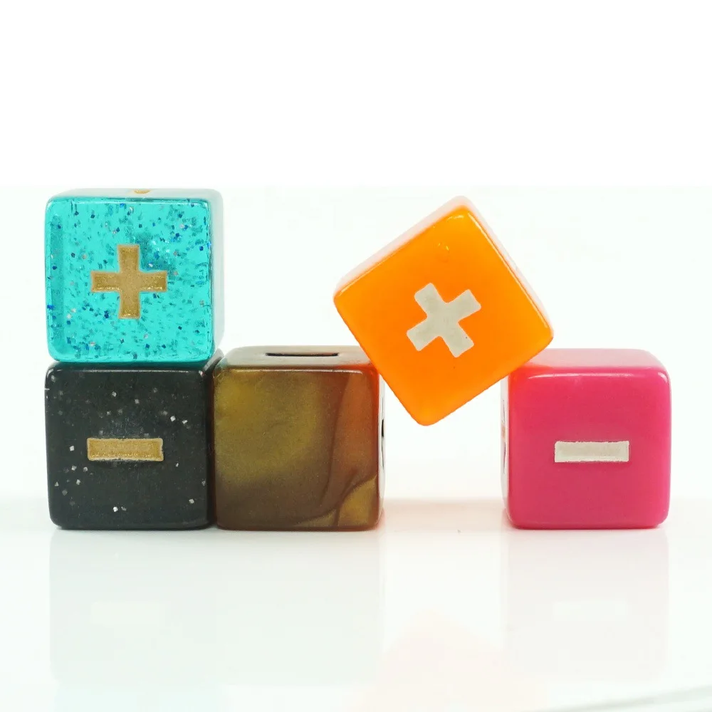 5 шт./компл. новый продукт квадратного угла плюс и минус символ кости аксессуары