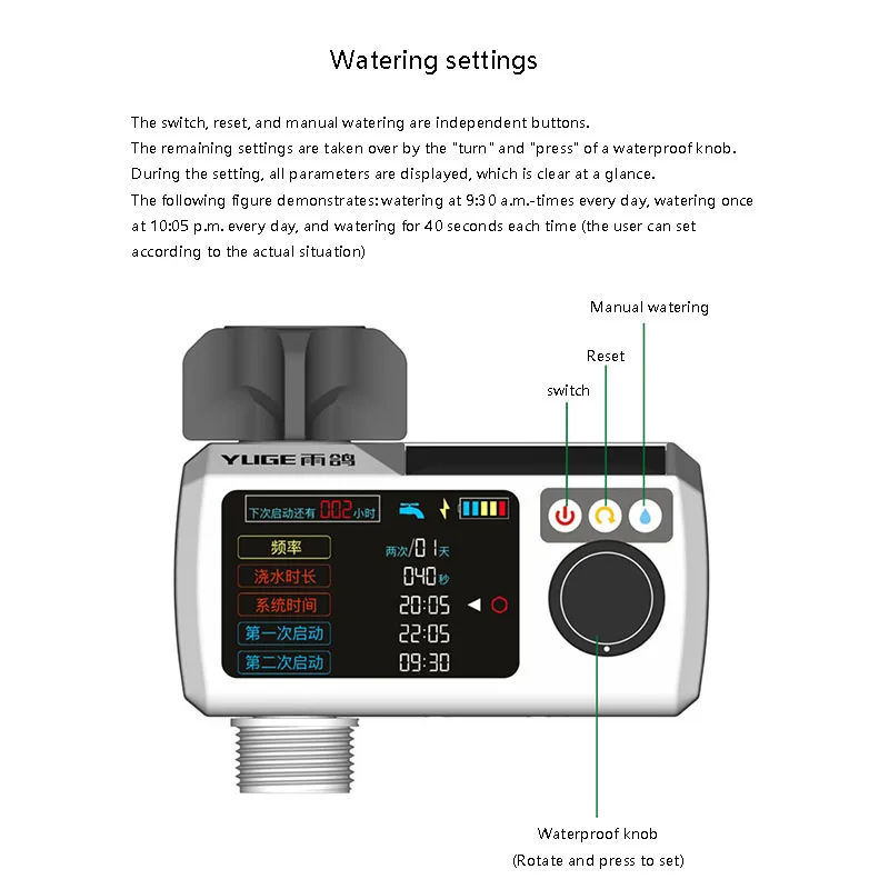 

Rain Sense LED Display Watering Device Watering Timer Fully Automatic Smart Timer Gardening Irrigation Tool