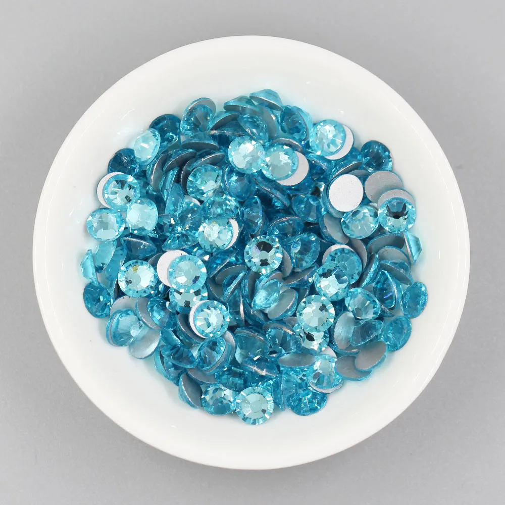 Стеклянные кристаллы стразы высококачественные аквамариновые драгоценные