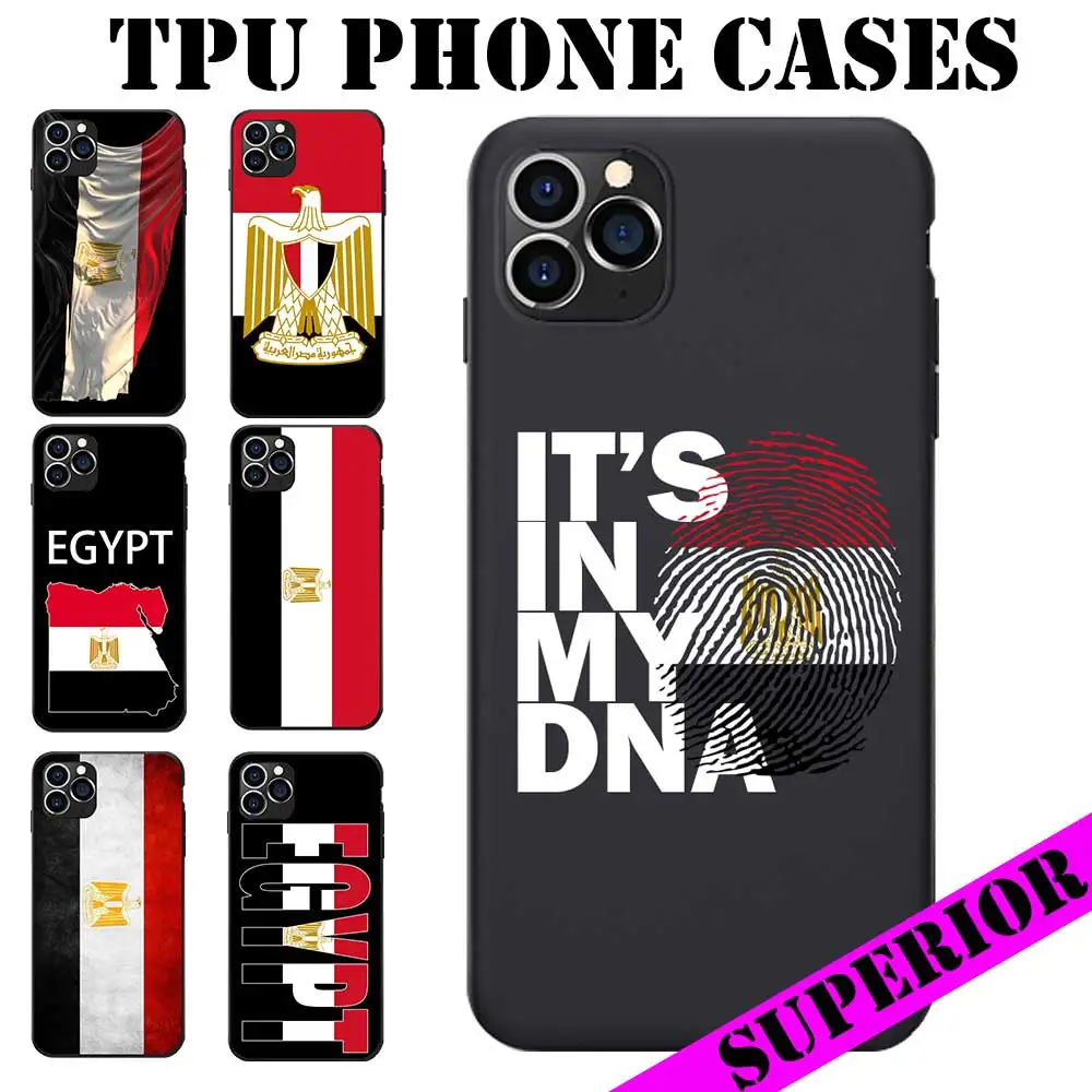 

For XIAOMI 5 6 8 9 MAX MIX NOTE LITE PRO CC SE Blackshark helo 2 3 Egypt Flag Coat of Arms Theme Soft TPU Phone Cases