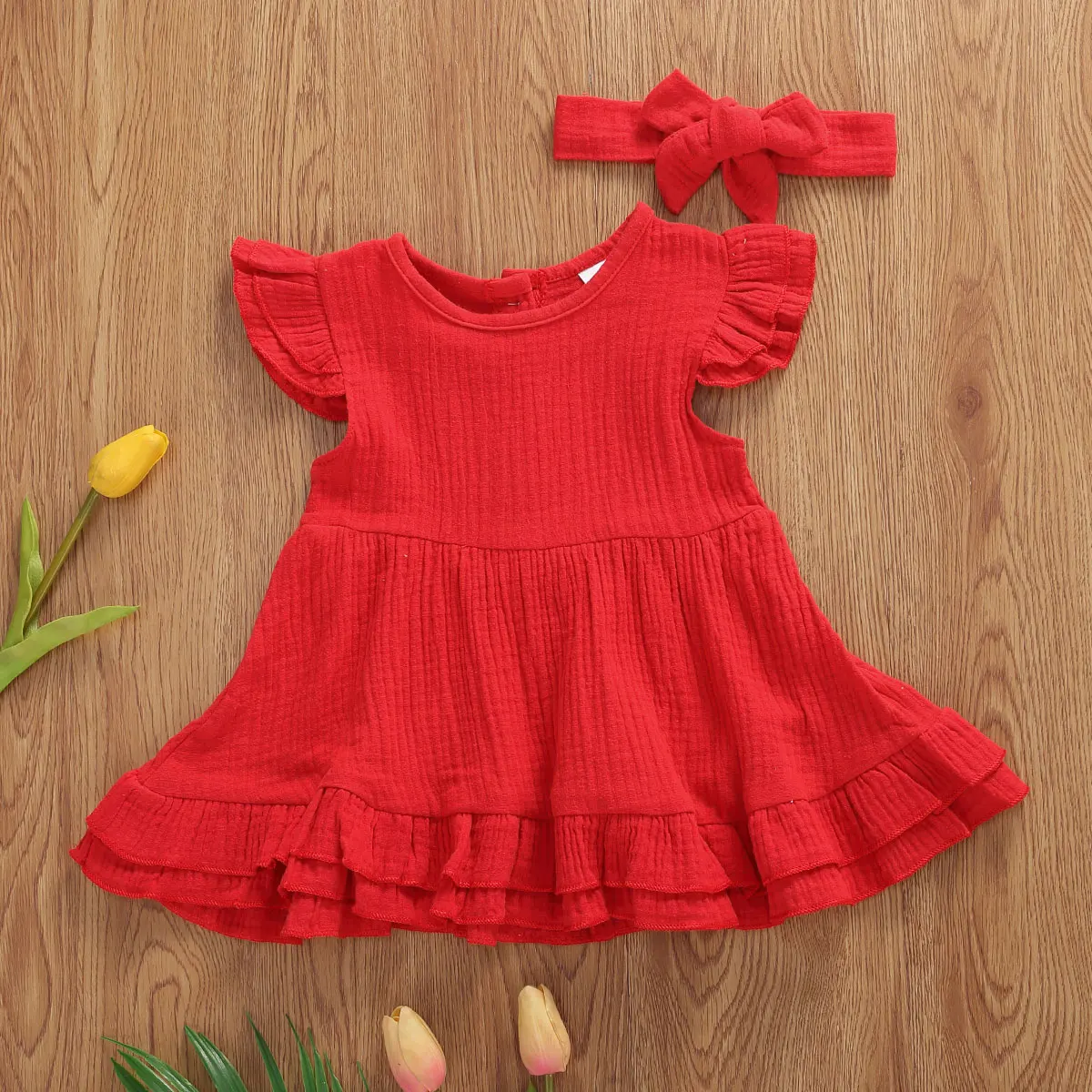 Женское платье принцессы для маленьких девочек однотонное ТРАПЕЦИЕВИДНОЕ до