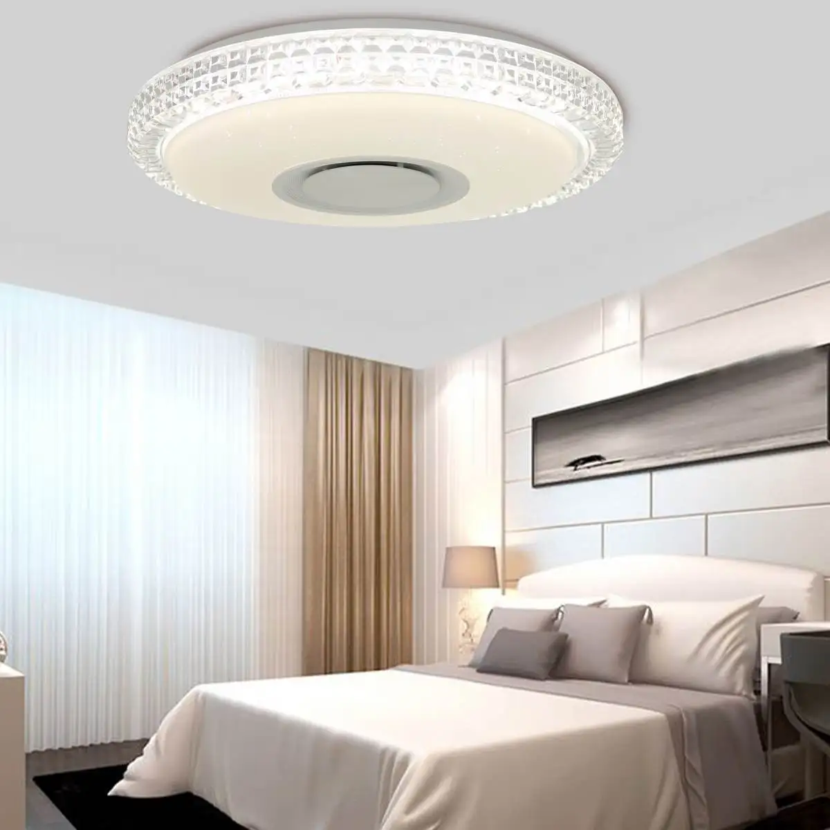 Lámpara de techo inteligente con Control remoto, luz LED RGB moderna de 200W con WiFi, aplicación de iluminación para el hogar, música, bluetooth, para dormitorio