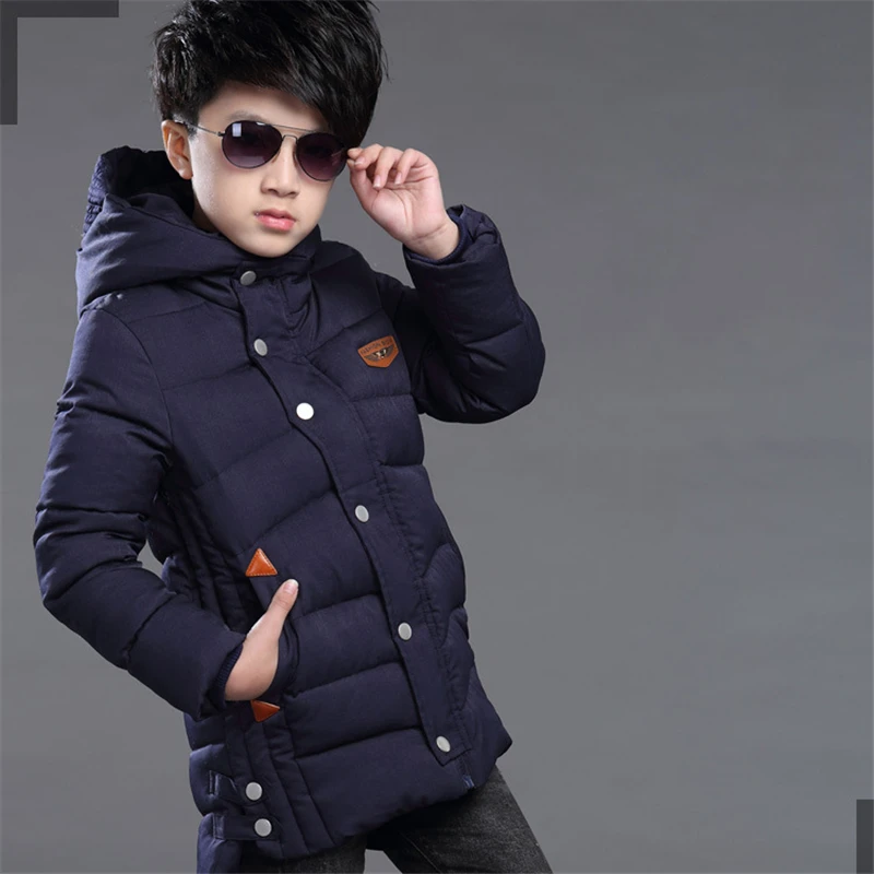 Зимняя детская одежда для маленьких мальчиков пуховик пальто модное плотное
