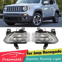 led drl day light fog lamp for jeep renegade 2015 2016 2017 2018 daytime running light with turn signal