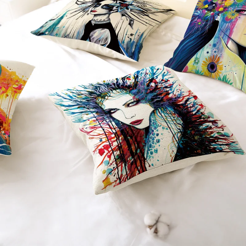 

Home linen hug pillowcase without pillow core simple square sofa cushion cover waist pillowcase home decoration pillow case