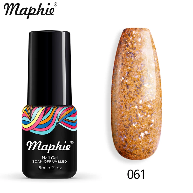 061 Maphie бриллиантовый блеск с ультрафиолетовым свечением Гель-лак для ногтей мерцающий декор с блестками Блестящий лак для ногтей полуперманентный лак Led синий гель для ногтей - Цвет: 061