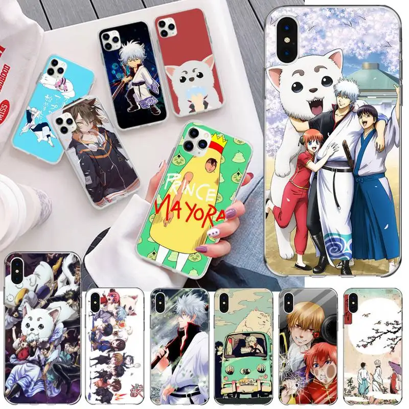Силиконовый черный чехол для телефона GINTAMA amine iphone 12 pro max 11 XS MAX 8 7 6 6S Plus X 5S SE 2020