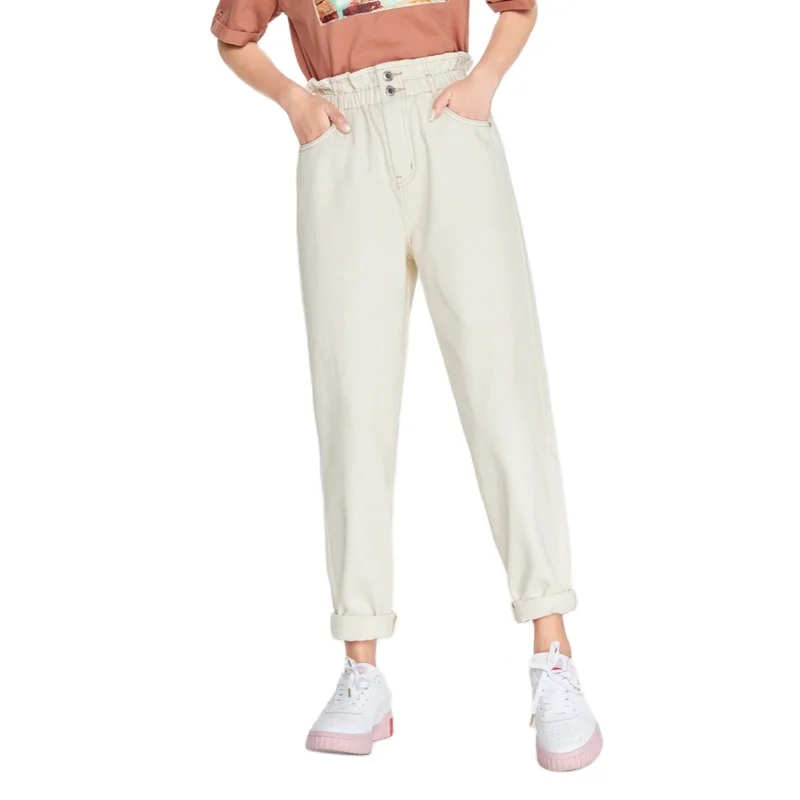 Джинсы SEMIR женские прямые свободные тонкие хлопковые штаны с высокой талией