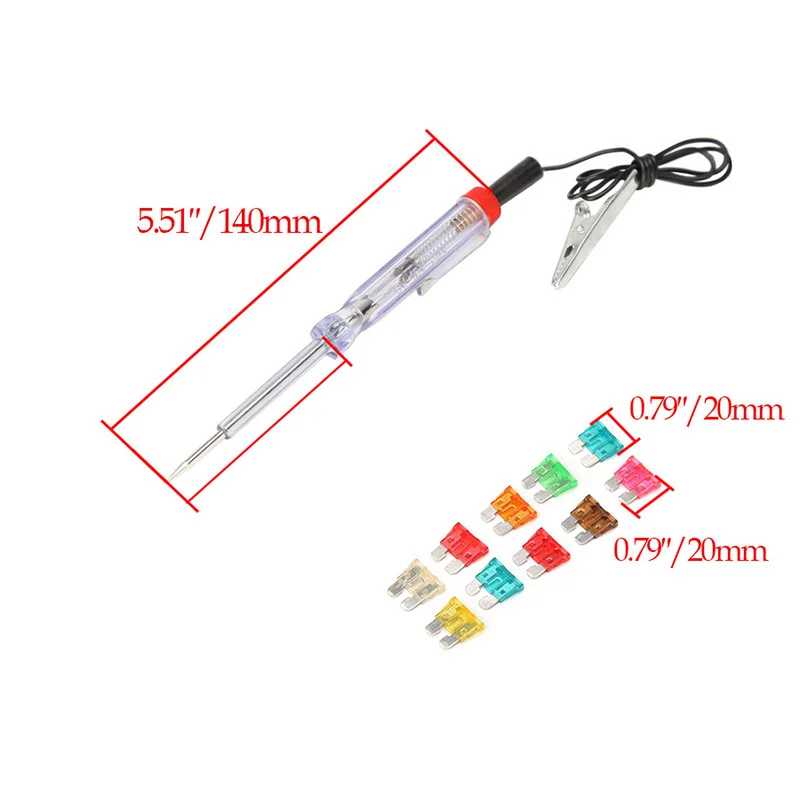 POSSBAY 10 шт. лезвия автомобиля мотоцикла предохранители с тестером набор
