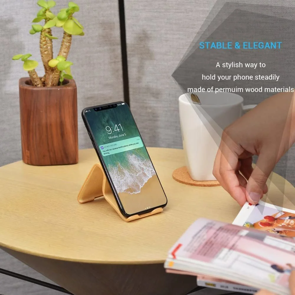 

Universal Birch/Walnut Mobile Phone Stand Wooden Mobile Stand Holder Desktop Bracket for Xiaomi Iphone 11 Huawei Android Phone