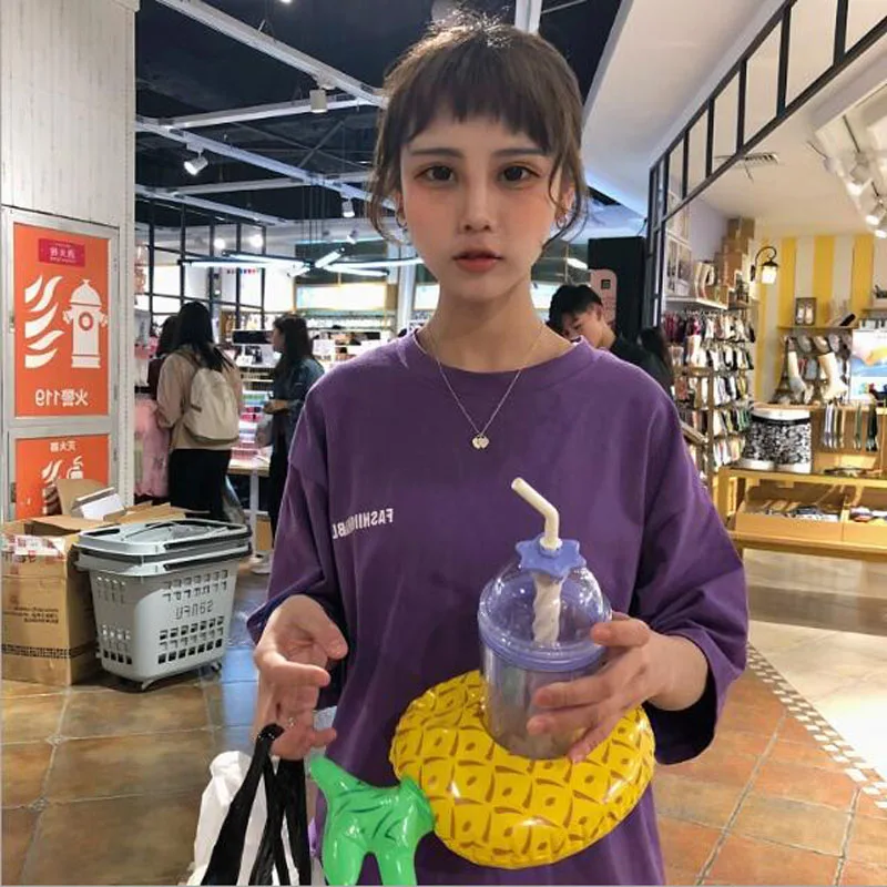 

Harajuku Style T-shirt Women Spring Summer Letters Print Short Sleeve Knitted Women T shirt Casual Loose Women Tops