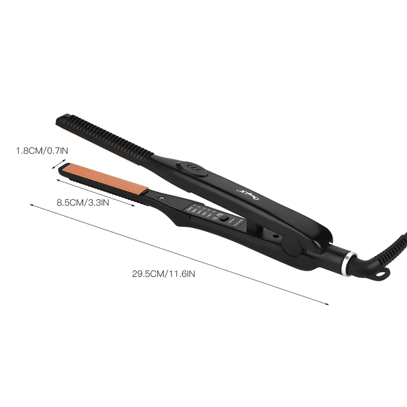 2 In 1 Electirc Hair Iron Ceramic Hair Straightener Temperature Adjustment Flat Iron Straightening Curler Men Hair Styling Tool