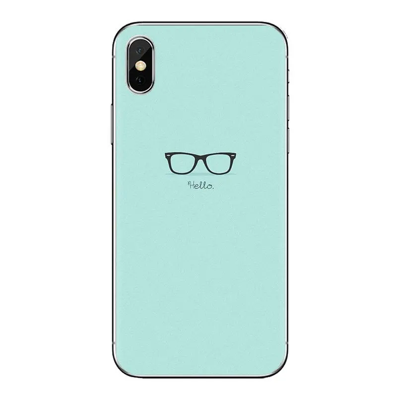 Cell Phone Case Cover Flat Hipster Glasses For iPhone XS Max XR X 4 4S 5 5S 5C SE 6 6S 7 8 Plus Samsung Galaxy J1 J3 J5 J7 A3 A5 |