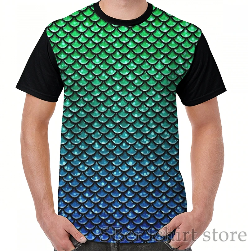 Забавный принт Мужская футболка для женщин футболки рыбья чешуя &quotРусалка&quot