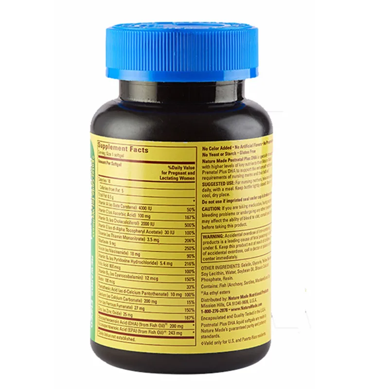 

Free Shipping Postnatal Multi+DHA 200 Mg 60 Pcs