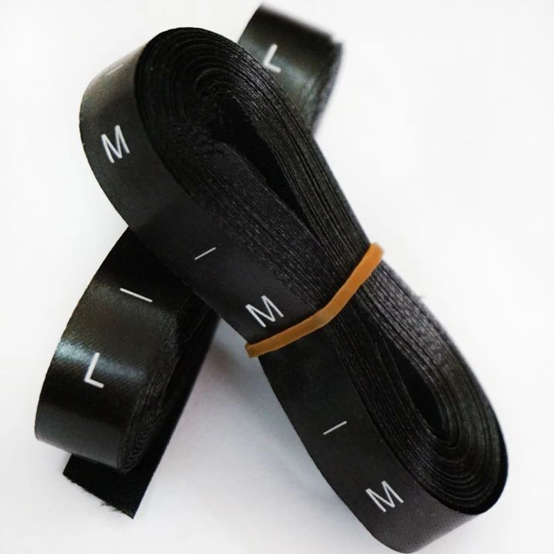 Атласная этикетка размеров с принтом 500 шт./лот атласная ткань бирками этикетки