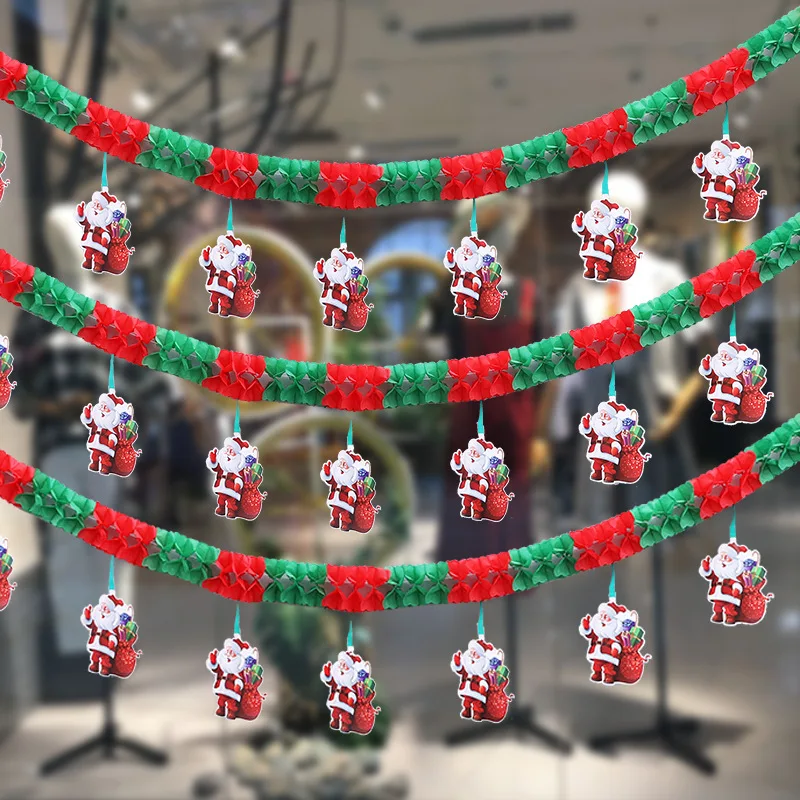 

Christmas Decor For Home Hanging GarlandChristmas Pull Flag Hanging Flag Corridor Flag Christmas Tree Party Decoration