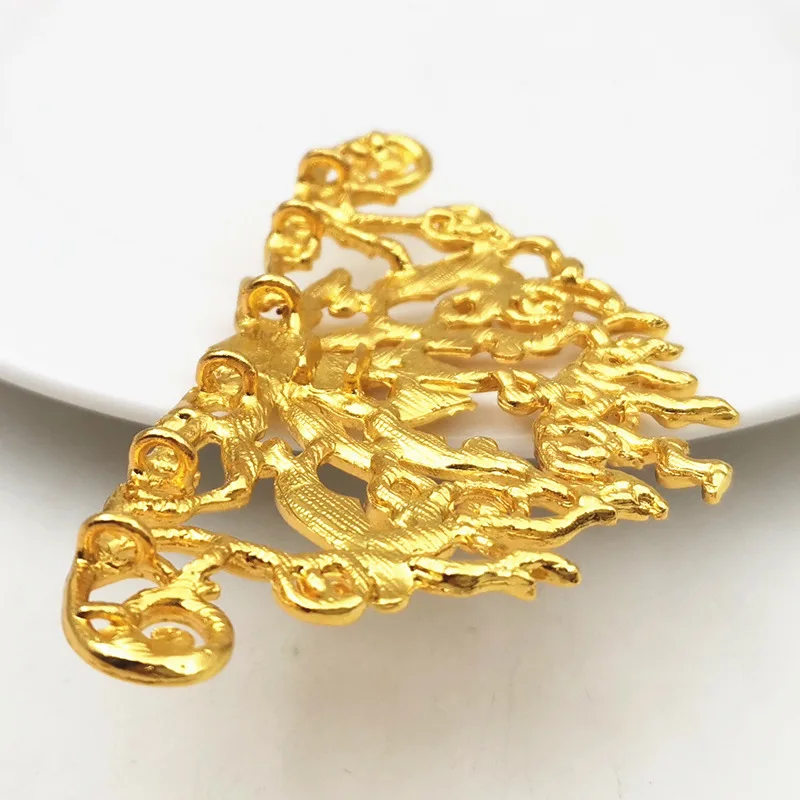 

SIXTY TOWFISH 3 pieces DIY Jewelry Accessories Size 42*77mm Alloy Materials Flower Slice Charms