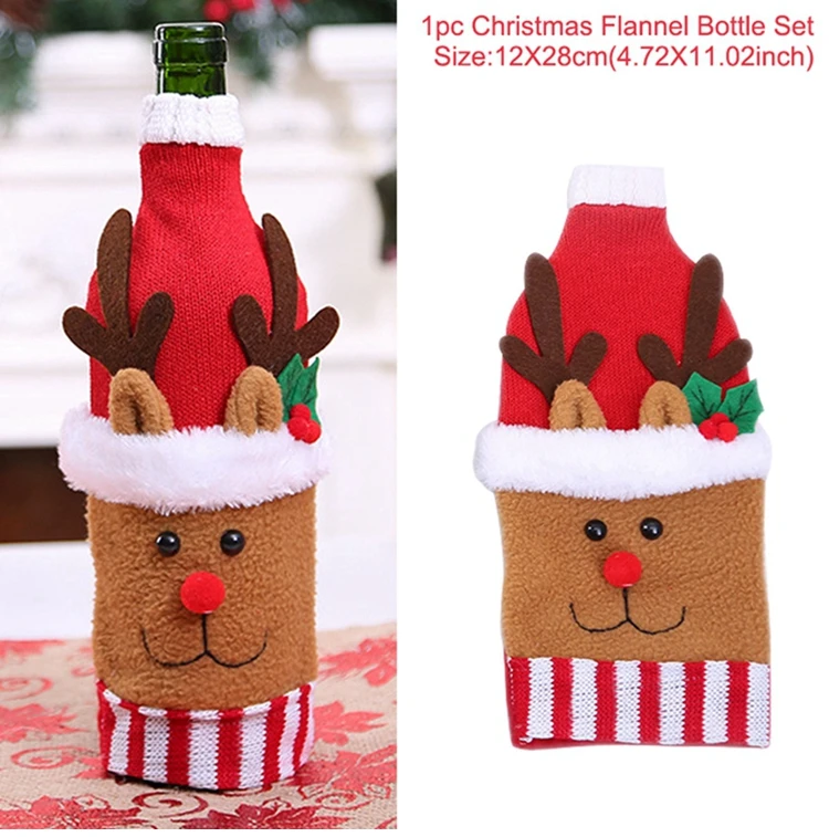 Wine Bottle 11 Рождественская винная бутылка покрытие для бутылки в виде Санта-Клауса рождественские украшения для дома НОВОГОДНИЕ держатели для подарков Рождественский Декор Navidad - Цвет: Wine Bottle 11